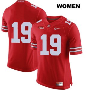 Women's NCAA Ohio State Buckeyes Dallas Gant #19 College Stitched No Name Authentic Nike Red Football Jersey SX20R32GP